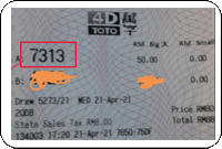 Winning Ticket Toto 4D Consolation Prize - 21 April 2021