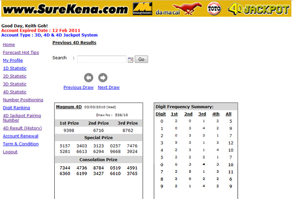 lottery 3d & 4d online system