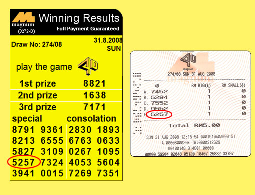 magnum 4d result - 31 August 2008