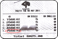 Winning Ticket 3rd Prize Magnum 03 May 2011