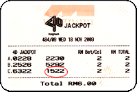 Magnum 4d jackpot result 4th prize - 18 Nov 2009