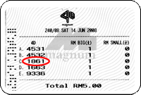 Malaysia Magnum 4d result special prize - 14 June 08