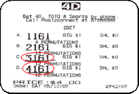 Singapore Pools 4d result stater prize ibet - 9 Dec 2009