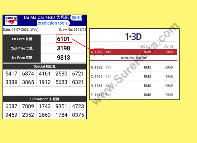 Damacai 4D Result - 8 July 2026