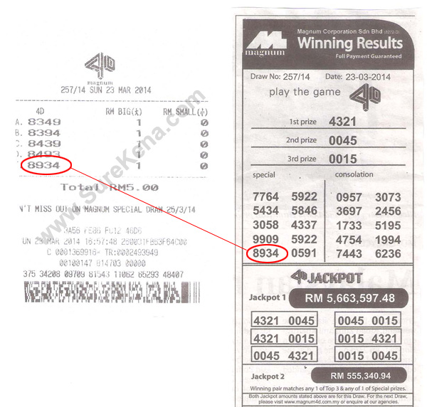 Magnum 4D Result - 23 March 2014
