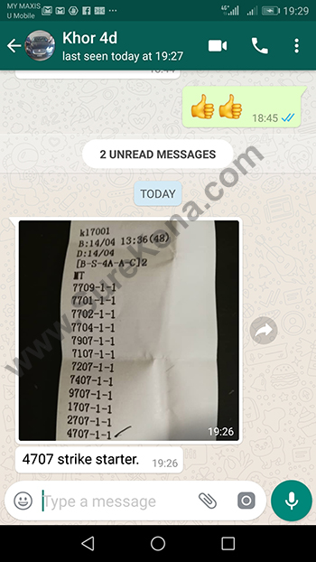 whatsapp send lottery 4d win ticket