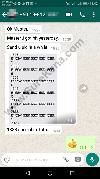 whatsapp lottery 4d win ticket