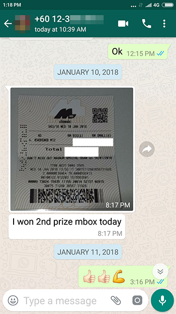 whatsapp win magnum lottery second prize mbox