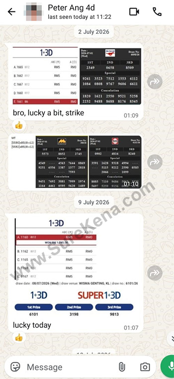 whatsapp lottery 4d win ticket