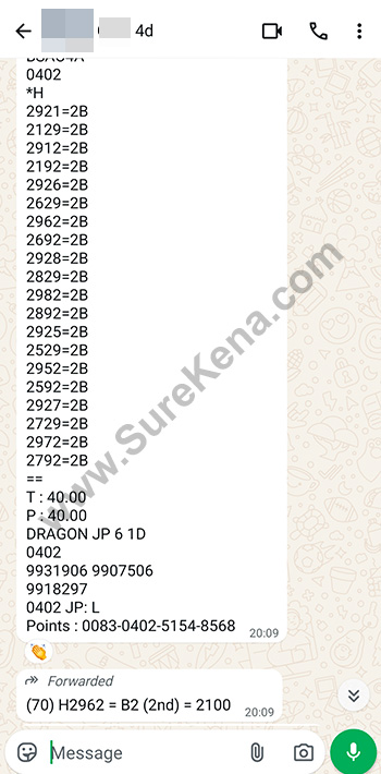 whatsapp lottery 4d win ticket