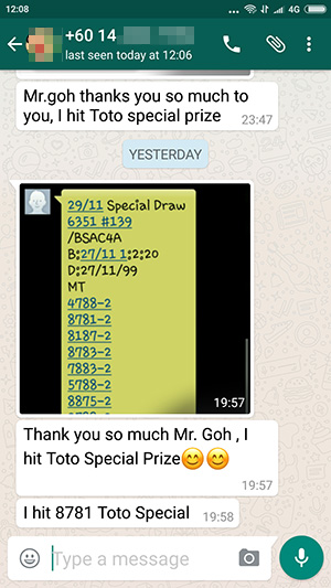 whatsapp win lottery magnum - 29 November 2016