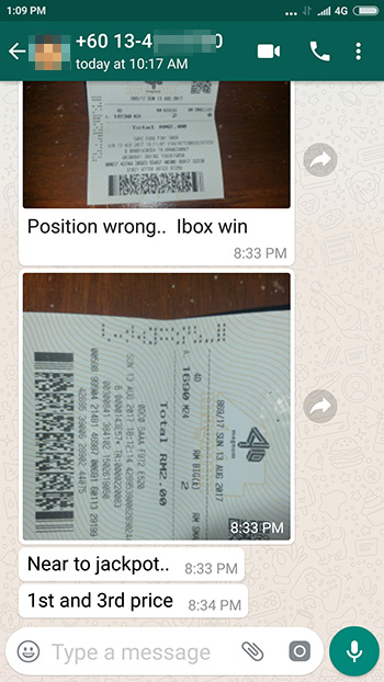 whatsapp win magnum 4d lottery