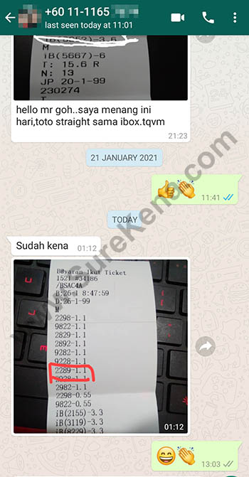 whatsapp lottery 4d win ticket
