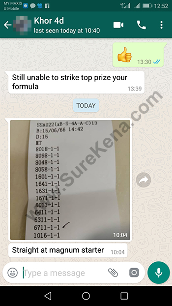 whatsapp lottery 4d win ticket