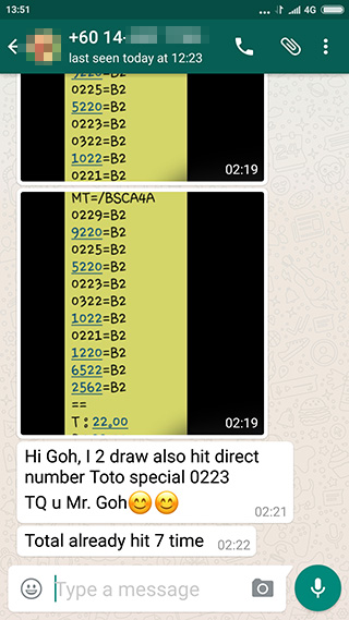 whatsapp win toto 4d - 31 December 2016